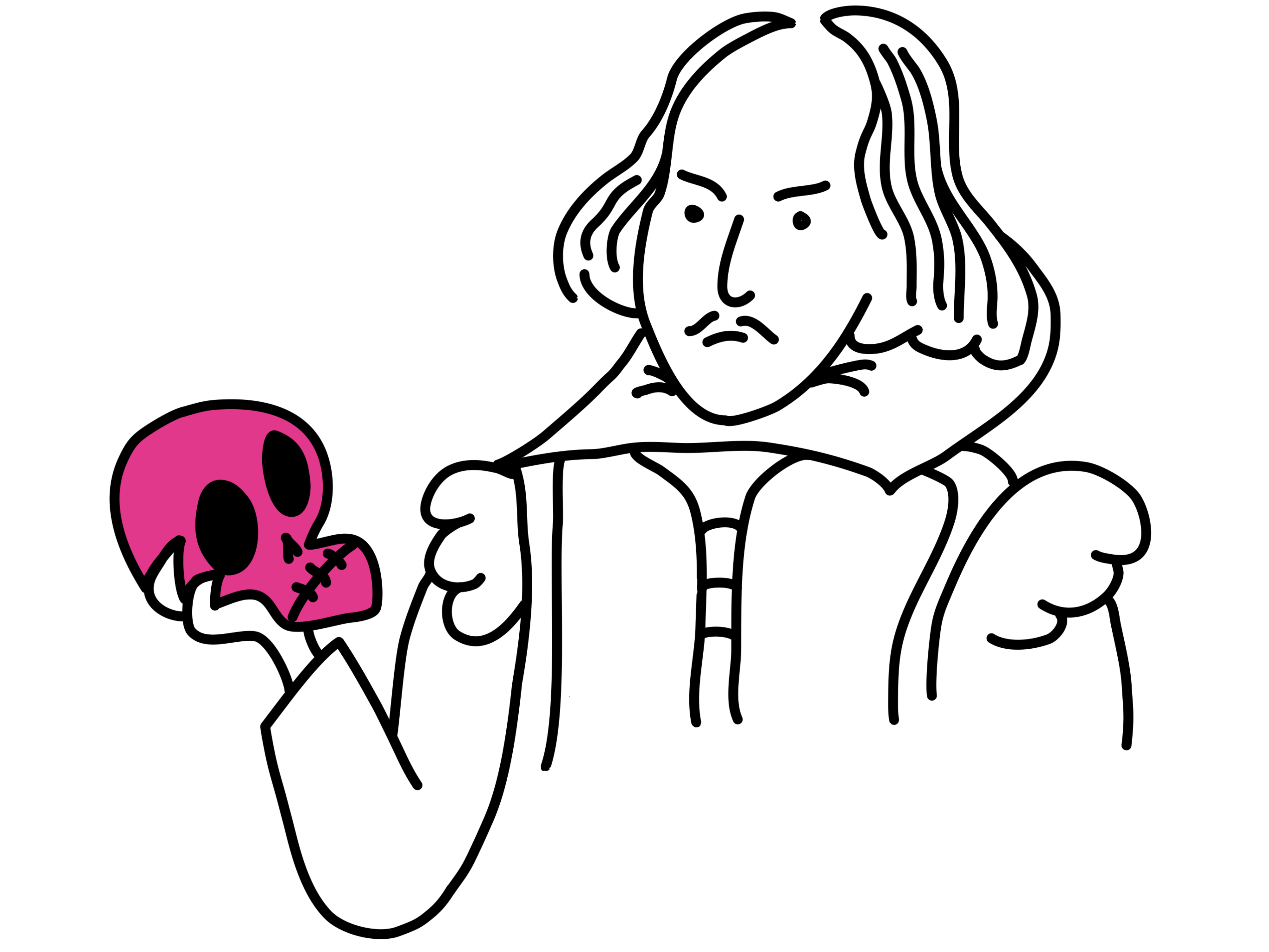 Dibujo realizado a mano de Shakespeare 